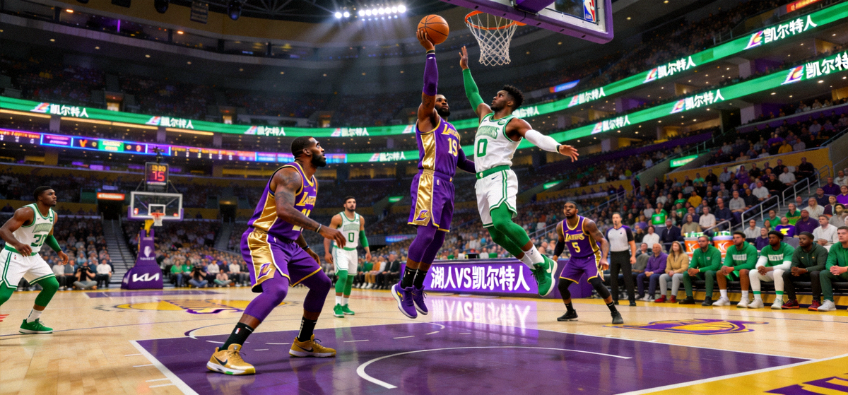 NBA常规赛湖人对阵凯尔特人的高清直播现场