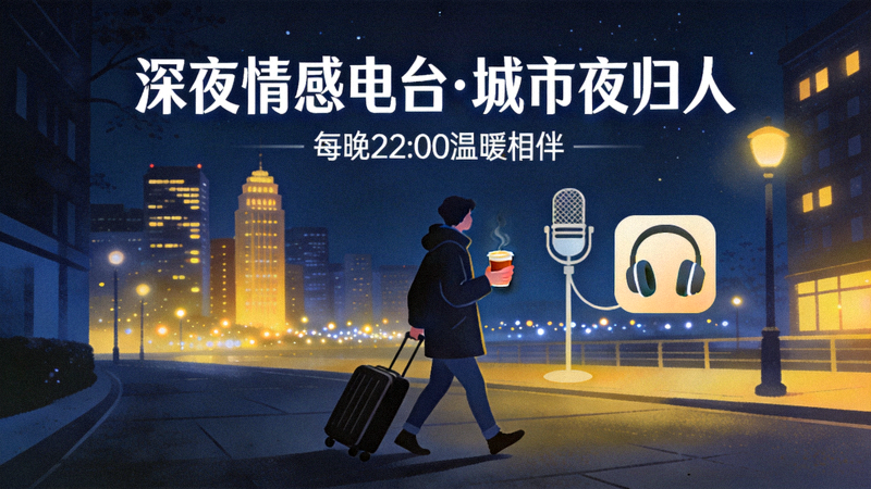 深夜情感电台城市夜归人直播间封面