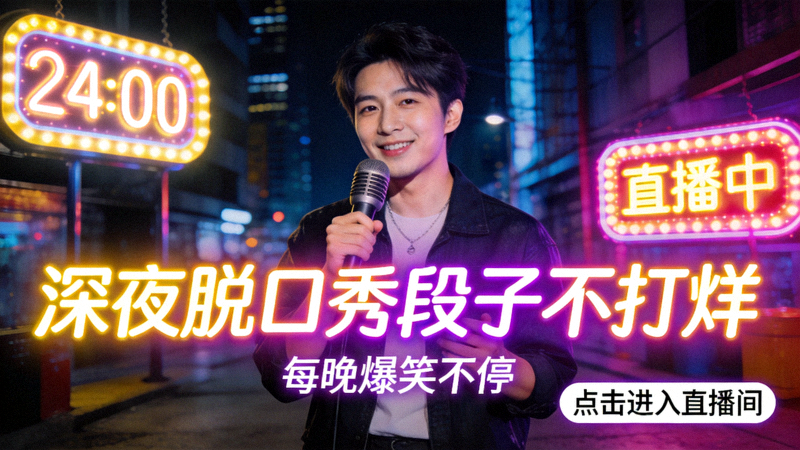 深夜脱口秀段子不打烊直播间封面