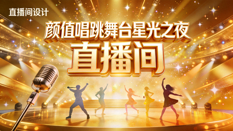 颜值唱跳舞台星光之夜直播间封面